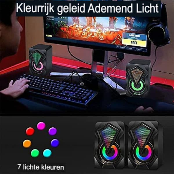 Gam Højttalere - Computerhøjttalere - Højttalere til PC - Sort