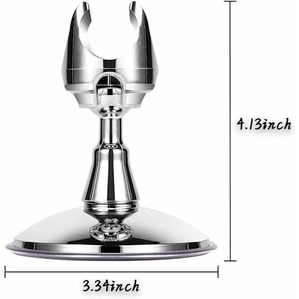 Duschhuvudhållare, justerbar handhållen duschhållare krom duschväggfäste för standard duschslang, handhållen fast väggfäste stark sugkopp