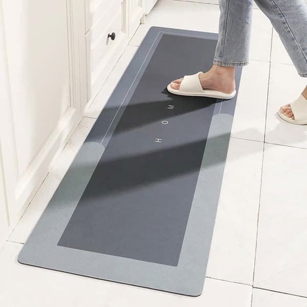 Gulvmåtte - Lysegrå - Skridsikker - Vand- og olieabsorberende - 40 x 120 cm