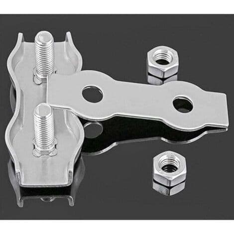 12 stk. M2 2mm Duplex Kabelklemmer i 304 Rustfrit Stål til 2mm Wirekabelklemme