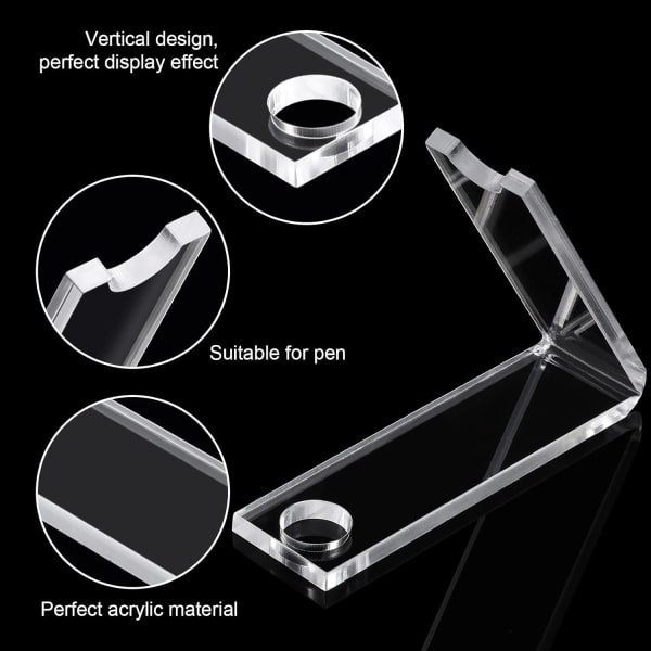 2 stk. Akryl Penholder Display Stand, Transparent Makeup Børsteholder Organizer Klar Pen Stand Pensel Tørrestativ til Hjem Skole Kontor