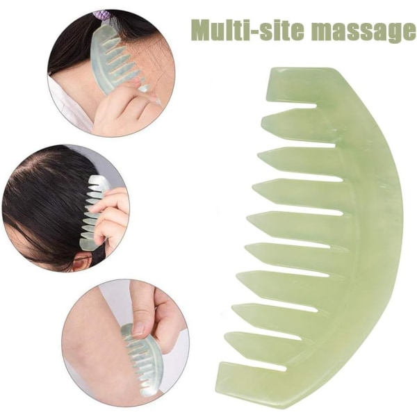 Jade Sten Massagkam Traditionell Naturlig Jade Massager Akupunktur Huvudterapi Triggerpunkt Behandling