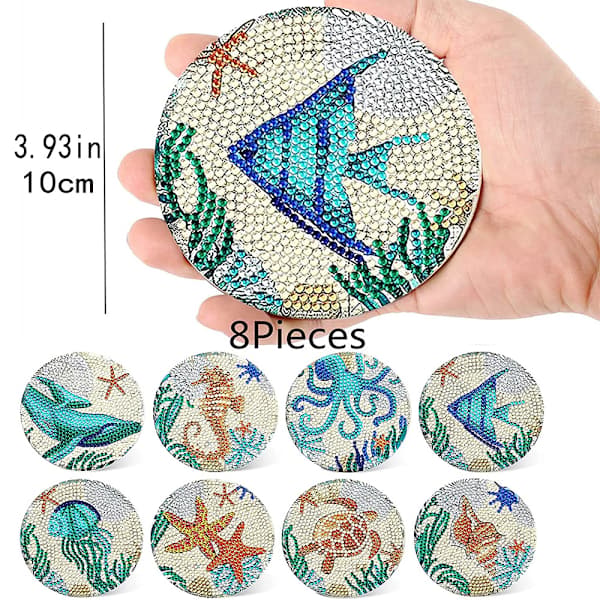 8-pak Ocean Diamondmalede Coasters DIY