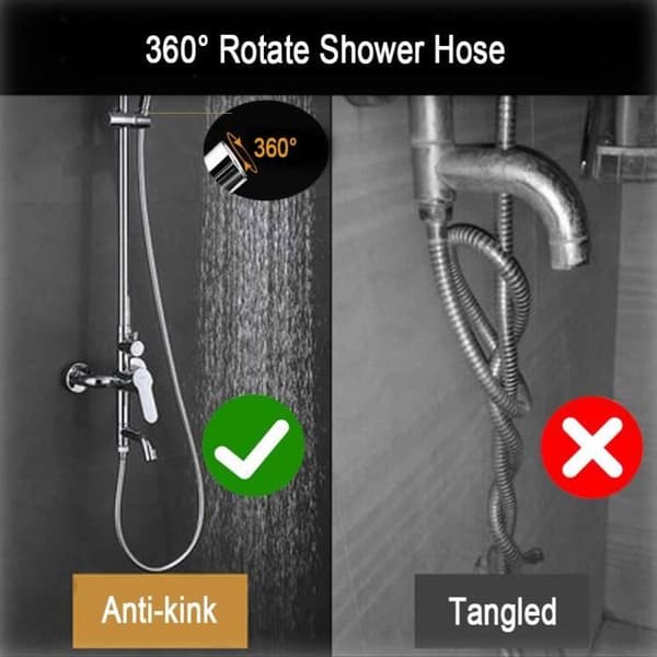 ZVD Anti-twist Fleksibel Bruseslange - 2m - Vandbesparende - Kromfinish