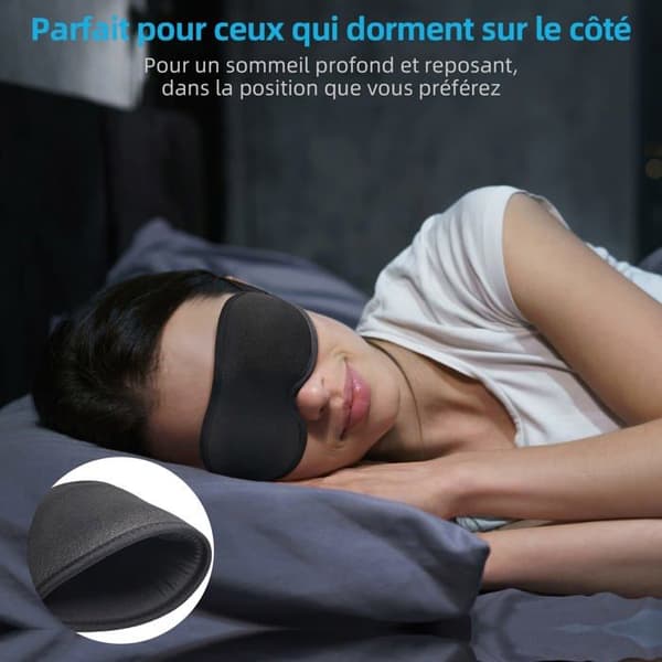 Sovmask - AIMOONSA - Memory Foam Comfort - Ljusblockerande - Justerbart spänne - Svart