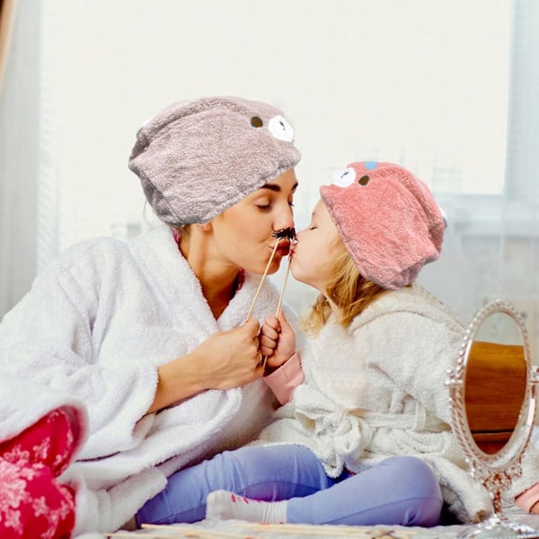 3 Stykker Koral Fleece Hurtigtørrende Hår Turban, Super Absorberende Hårtørrer Håndklæder, Mikrofiber Hår Håndklæde Turban