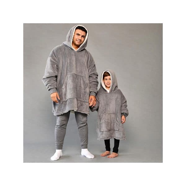 Oversized hettegenser med hette - Filt svart black