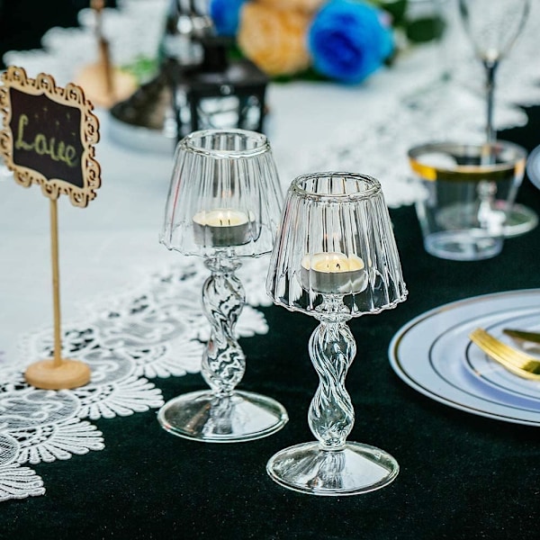 Klara Glas Värmeljushållare, 4 st Lampformade Tealighthållare, Eleganta Bordsdekorationer för Spiselkrans Matsalar Bröllopsfest Jul