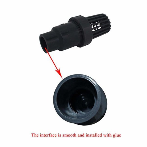 Pohjaventtiili takaiskuventtiilillä ja imukupilla 25 32 40 mm takaisku siiviläventtiili, sisähalkaisija 32 mm