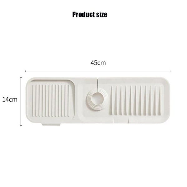 Silikon Avrenningsmatte, Avløpsskive for Vask, Smal Kranmatte, Anti-Sprut Organizer