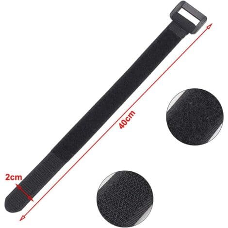 30 sorte kabelbindere, 40 cm lange, genanvendelige kabelbindere, kabelbindere, velcrobånd til kabelstyring