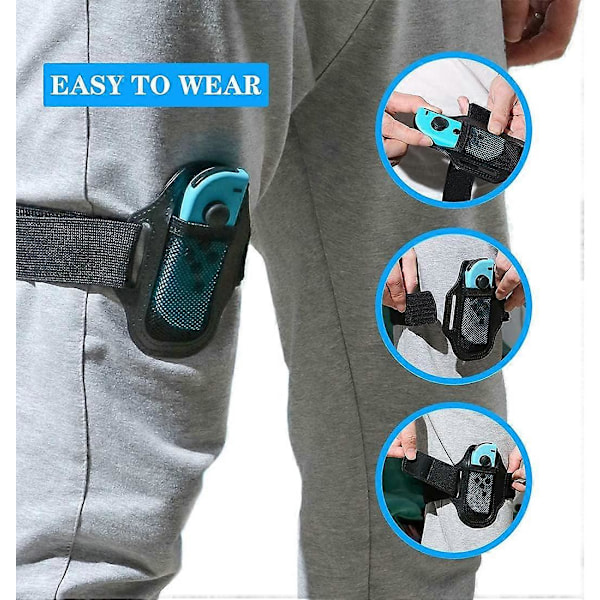 2 st Benremmar för Nintendo Switch Sports/Ring Fit Adventure, Justerbart Elastiskt Benband Nintendo Switch Tillbehör OLED/Joy Cons Switch fo