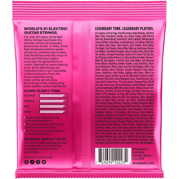 Nikkelbelagte elektriske gitarstrenger - 9-42 Gauge Pink