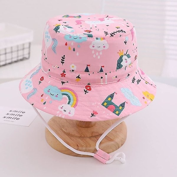 Barnesolhatt Justerbar Solhatt Pustende Strandhatt For Gutter Jenter_ll 12-24 Måneder Pink Unicorn