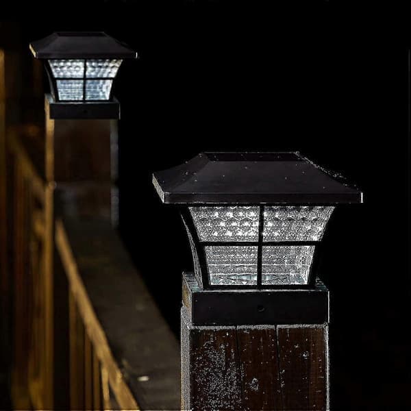 2-pack Solcellsdriven Stolpbelysning Svart