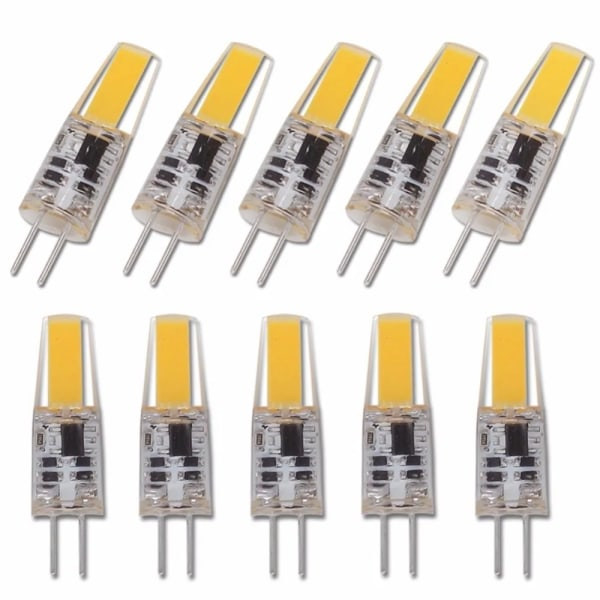 Den nye 10 stk. dæmpbar Mini G4 LED COB pære 6W pære AC DC 12V 220V stearinlys erstatning 30W 40W halogen til lysekrone spotlight AC DC12V Warm White