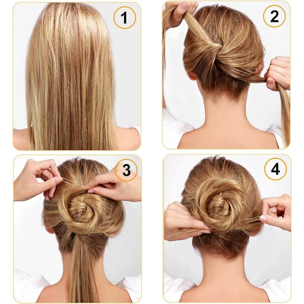 U-formade hårnålar, 200 stycken vågiga U-formade hårnålar för uppsättningar med ask för kvinnor damer flickor hårnålar (Blond, 6 cm)