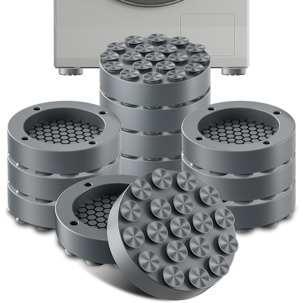 4 stk. vibrationsfødder til vaskemaskine og tørretumbler Vaskemaskine Fødder Pad Vaskemaskine gummifødder pad Gray
