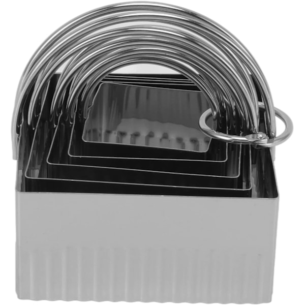 5-delt Kakeformsett i rustfritt stål for baking, matlaging og helger, for delikate minikaker (firkantet)