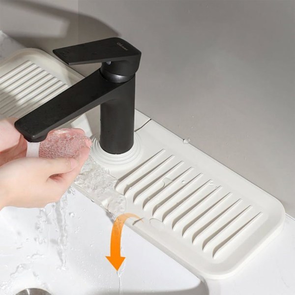 Silikon Avrenningsmatte, Avløpsskive for Vask, Smal Kranmatte, Anti-Sprut Organizer