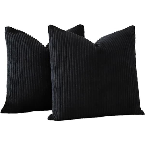 Pudebetræk - Sofa- og stuedekorationer - Sort - Sæt med 2 - 40 x 40 cm