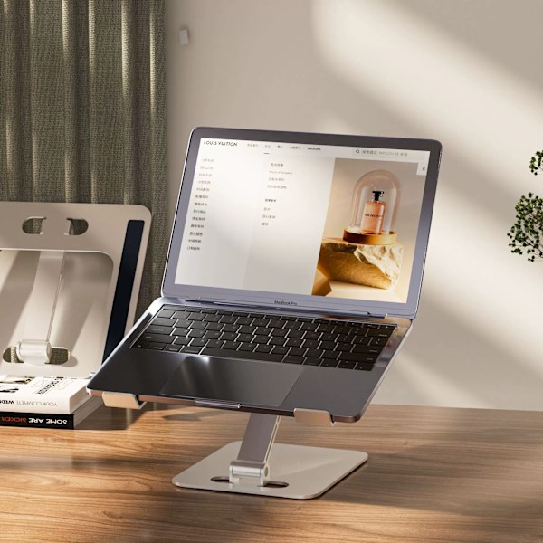 Laptop Stand Lap Desk, Ergonomisk Foldbart Computerstativ med Justerbar Højde Purple