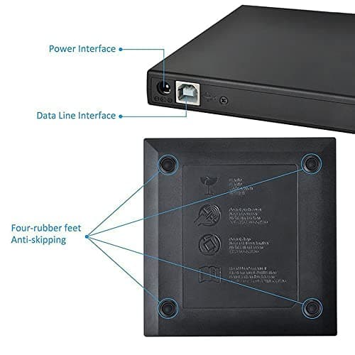 Ekstern CD/DVD-læser og -brænder – Ultra-slank USB 3.0-drev til PC/Mac – Understøtter Windows 11/10/8/7 og macOS