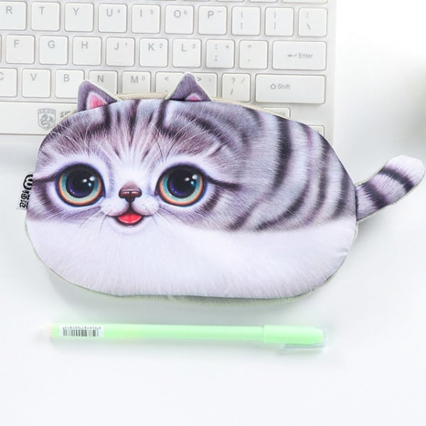 Case Novelty katt Skolartiklar Stationery Present Skola Söt pennfodral C