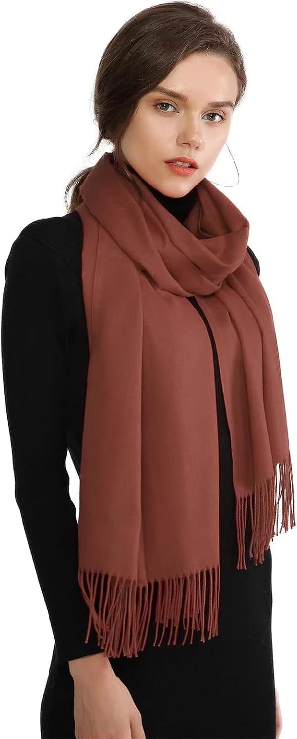 Dame Tørklæder Pashmina Sjaler og Wraps til Bryllup Tørklæder til Kvinder Vinter Rødbrun Reddish Brown