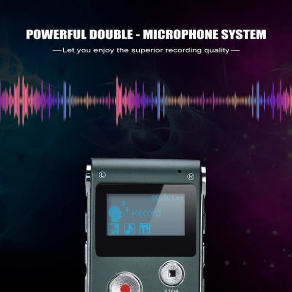 Bærbar digital stemmeopptaker - BEIJIYI - 8 GB - MP3-spiller - Grå - 2,4-tommers LCD