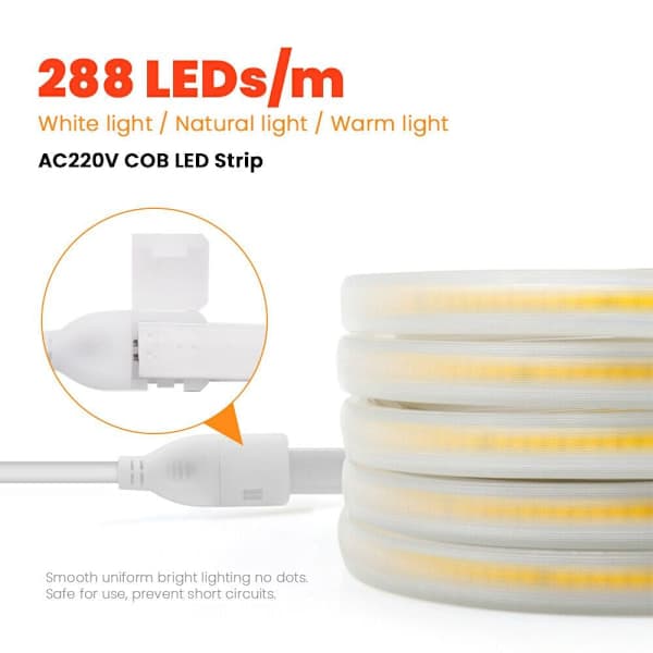 LED Strip Ljus 220V COB NEUTRAL neutral neutral