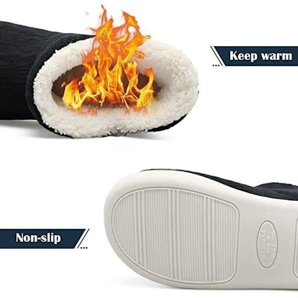 Vinterhöga Tofflor för Kvinnor Män, Halkfria Innetofflor, Luddiga Stickade Stövlar för Hemma 38/39