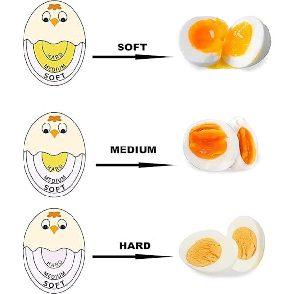 Egg Timer, Fargeskiftende Egg Timer, Enkel Eggkoking, Eggkoketimer, Eggkoker, Timer, Gult Egg