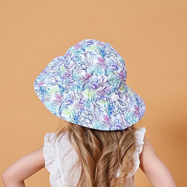 2 stk. Baby Solhat, Børne Fiskerhat, Unisex Bredskyggede Hatte, Justerbar Foldbar, Solbeskyttende Strandhat til Børn