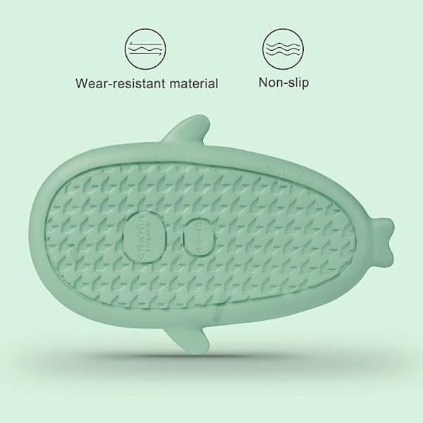 Hajtofflor för pojkar och flickor, Shark Flip Flops för män och kvinnor, Shark Slippers, Bekväma halkfria pool-hajsandaler med tjock sula för sommaren Matcha Green 40/41