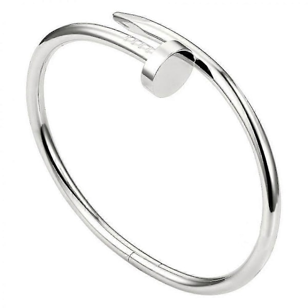 Rustfrit stål, moderigtigt armbånd med naglehoved, glat overfladedesign Silbrig Smooth surface