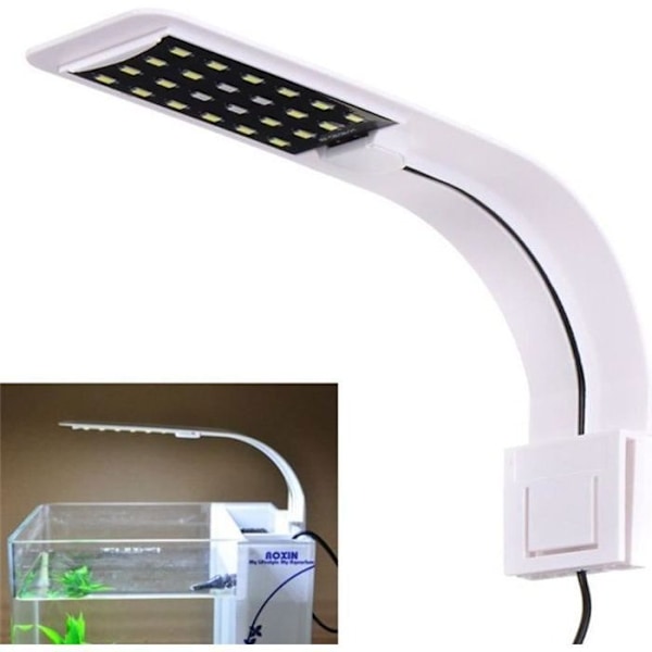 TEMPSA 10W 24 LED Akvarium Fisketank LED Clip Belysningslampe Fleksibel Lys EU