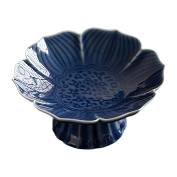 Porcelæns Frugtskål med Fod Dekorativ til Køkken Bondehus Hjemmeindretning pink blå blue 12.7cmx5.8cm
