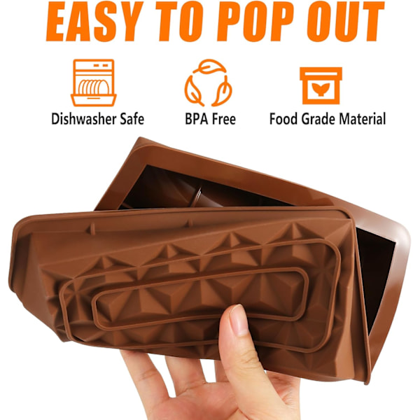 2 stycken djup chokladform silikon Dubai choklad chokladbräda 2 i 1 silikonform