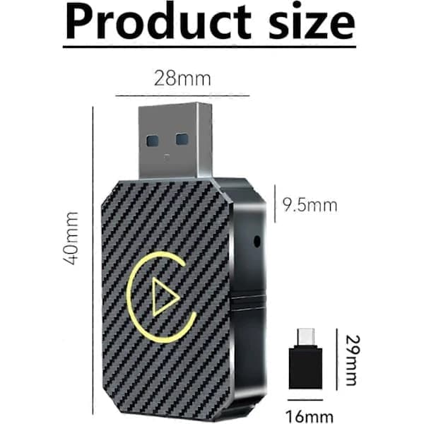 2 i 1 Trådløs CarPlay Adapter Android Auto Trådløs Adapter Smart Mini Boks USB Adapter Plug and Play WiFi Hurtigkobling Modell 2 Model 2