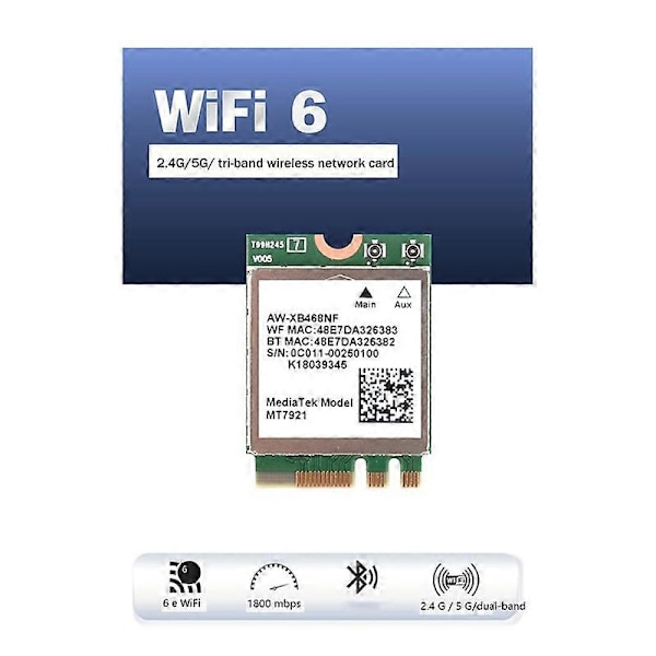 MT7921 WIFI6 2.4G 5G Gigabit Netværkskort M2 5.2 BT Netværkskort