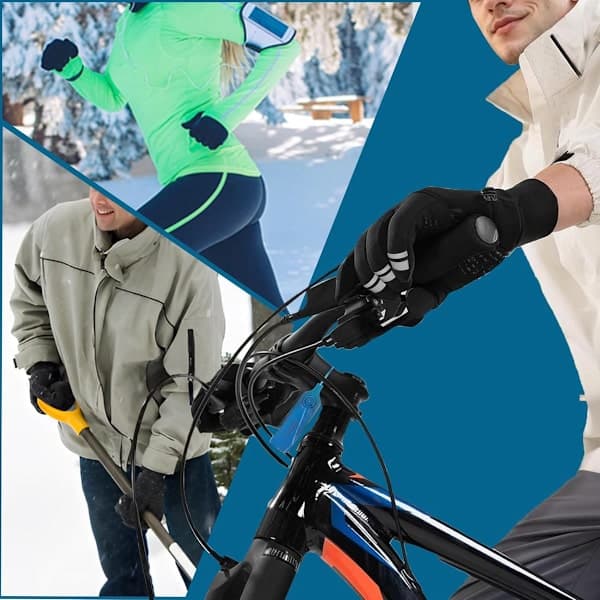Vinterhandsker til kvinder og mænd, 2-fingers touchscreen-handsker, løbehandsker, cykelhandsker, kørehandsker, varme handsker, vinterfiskehandsker