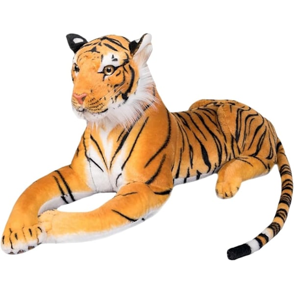 Realistisk tigerleksak, tigerplyschleksak, söt gul tiger-tema plyschleksak, dekorativ tigerdocka, 25 cm