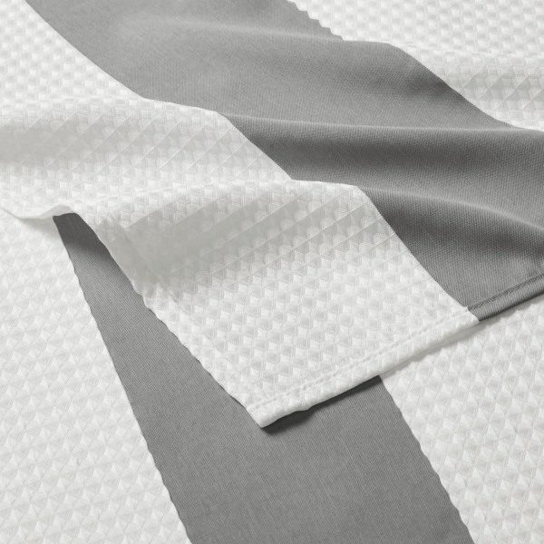 Stribet Bruseforhæng Solid Mikrofiber Vandafvisende Behandling Grå (180*180CM)