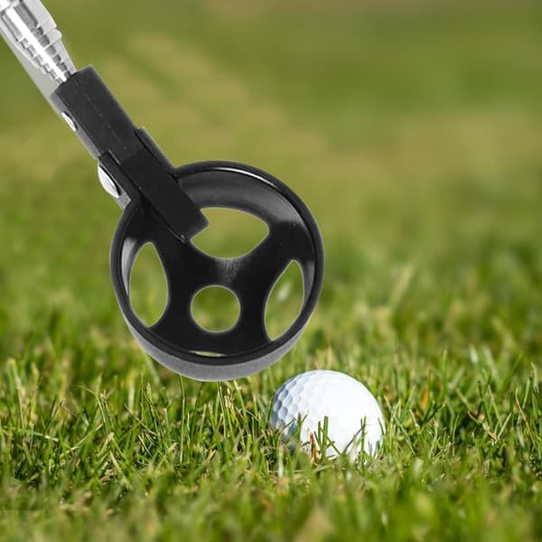 Golfboldopsamler Teleskopisk 2,1 m Rustfrit Stål Golfboldopsamler med Autolåsfunktion og Puttergreb Golfbold