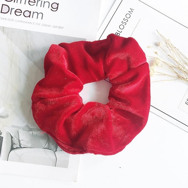 Velvet Scrunchie Elastiske Hårbånd - Ensfarvet Mode Bandana Hestehaleholder Hårbånd Hårtilbehør132