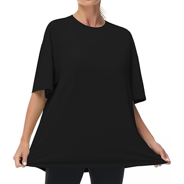 Uformelle oversized T-skjorter for kvinner, sommer, rund hals, kort erme, trenings-basic topper