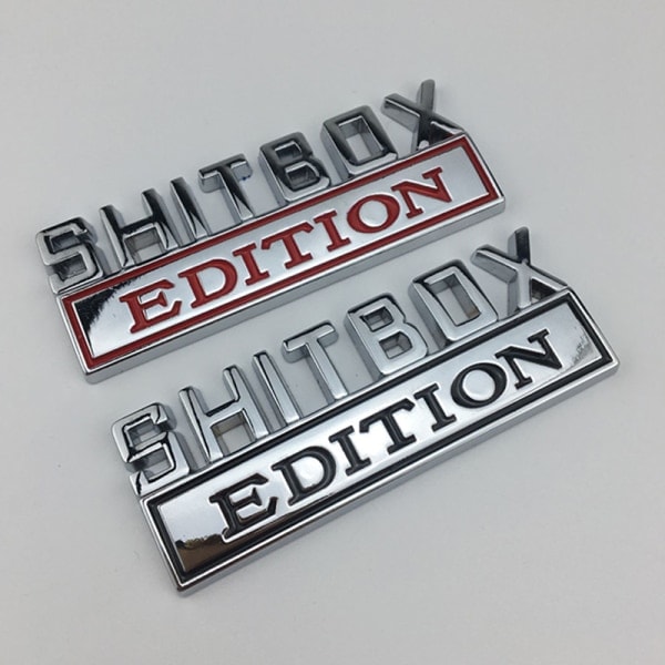 1X 3D ABS Emblem SHITBOX EDITION Badge Bil Bak Sida Dekal D