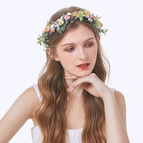 Svensk Midsommer Blomsterkrans – Boho Blomstergirlander Hodeplagg for Sommerfestligheter