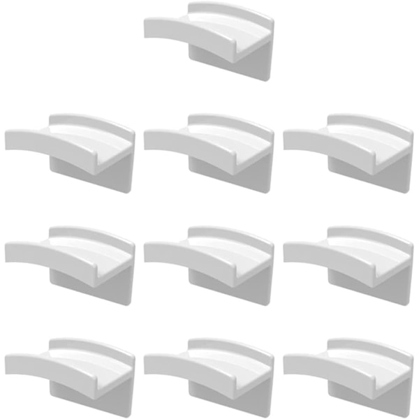 WANGCL Selvklæbende hattekroge til væg minimalistisk hattehylde design ingen boring stærkt greb hattebøjle (10-pak) hvid